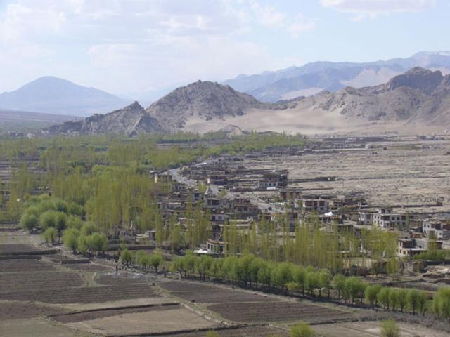 View of Indus Valley with Shey in the distance