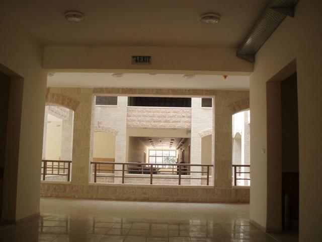 View from the corridor towards the court