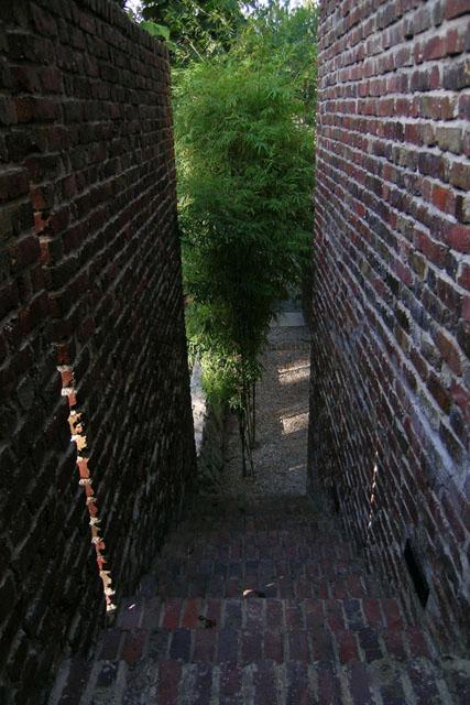 Walled garden stair entry to lower plinth viewed form the northeast