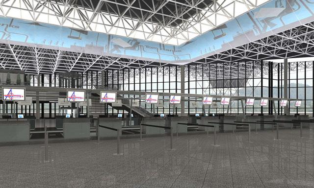 Departure hall, perspective view