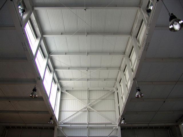 Inside view of the production plant roof
