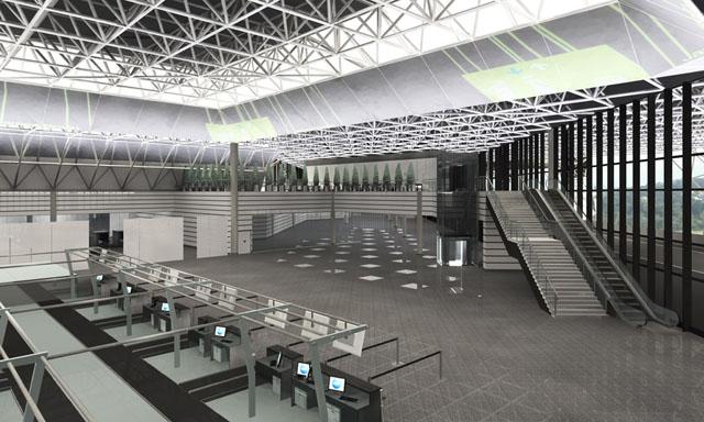 Departure hall, perspective view