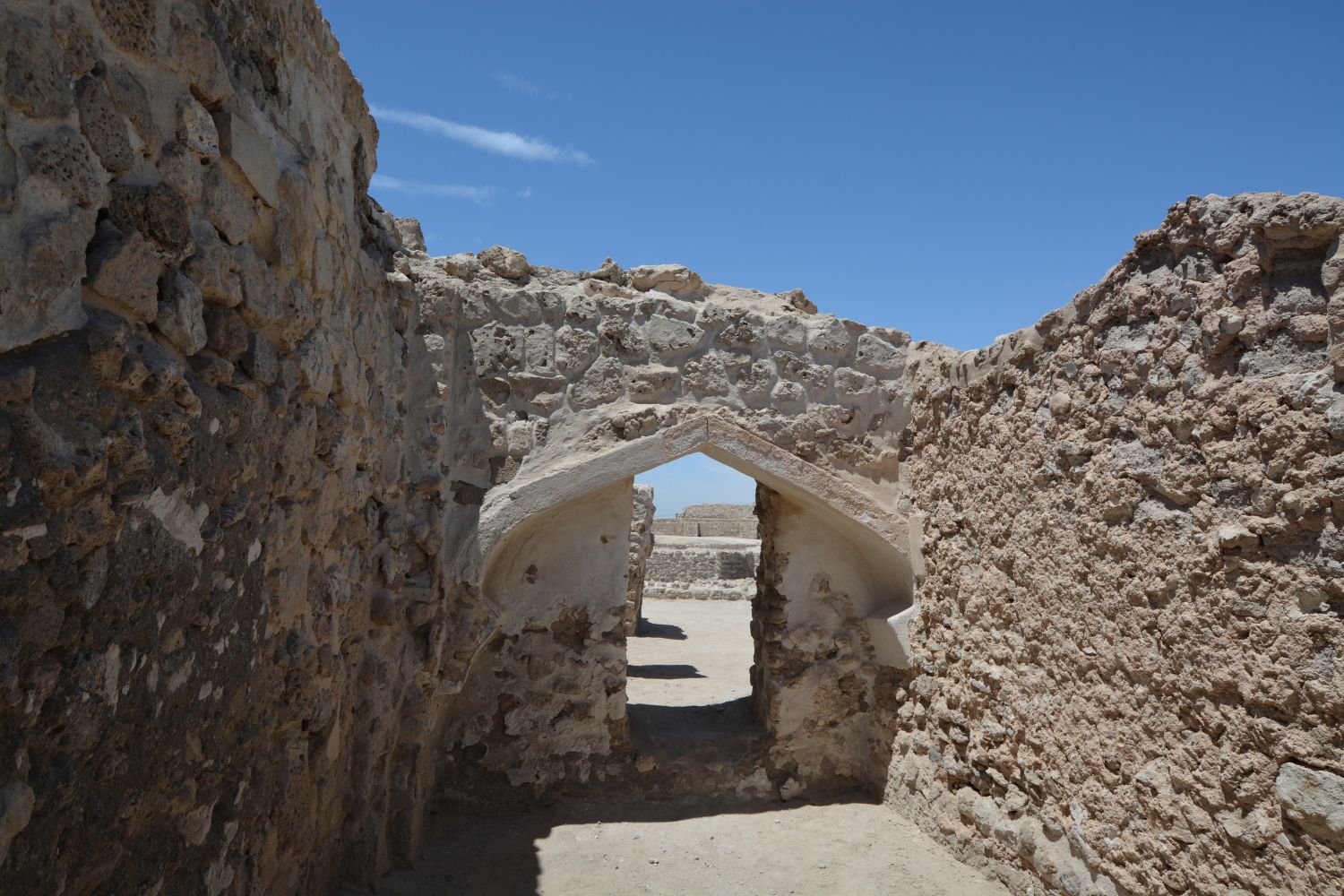 View from the archaeological site, showcasing a pointed arch.