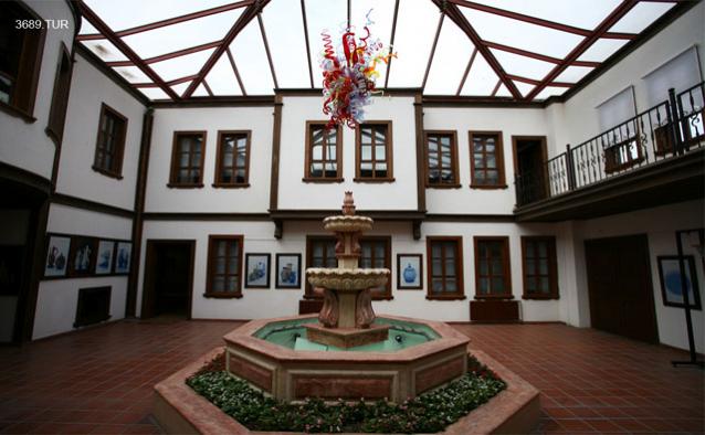 Main court of the cultural centre with water fountain