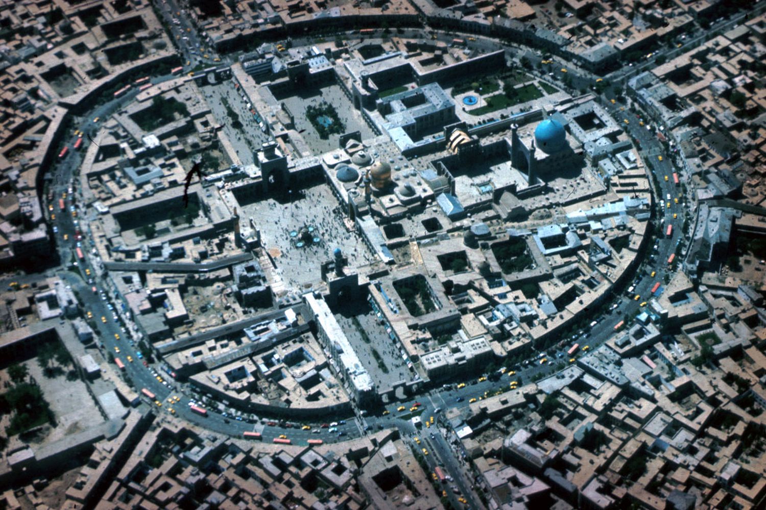 Imam Riza Shrine Complex - Aerial view of the Imam Riza Shrine Complex from north.