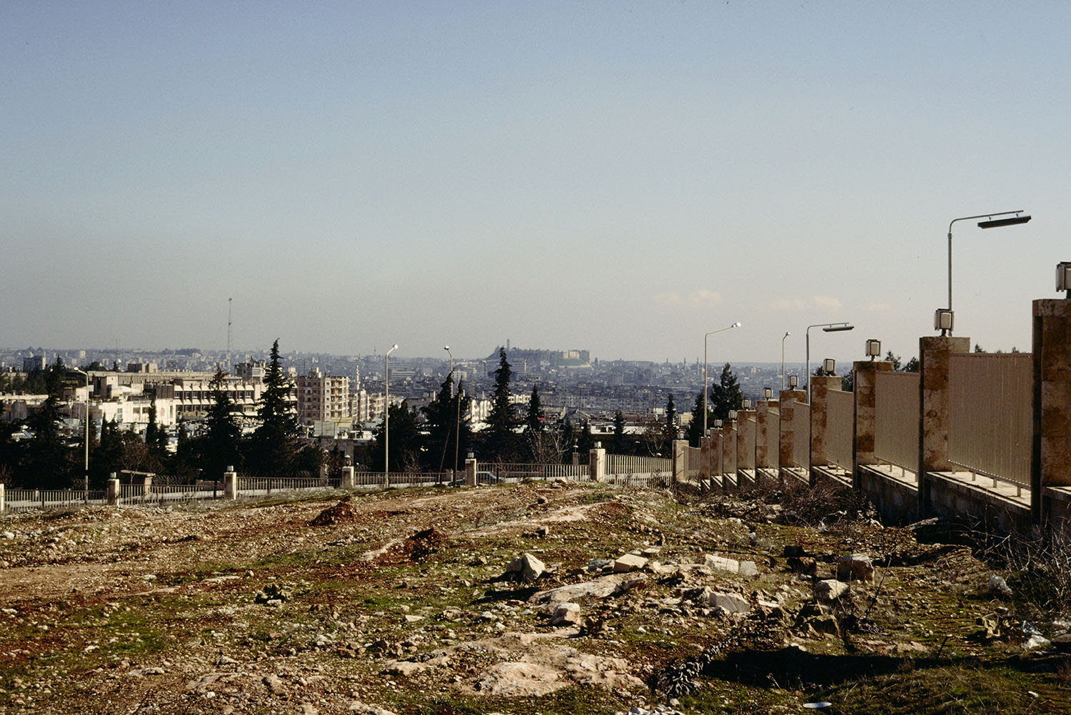 Eastward city view from University Hill, Aleppo University.