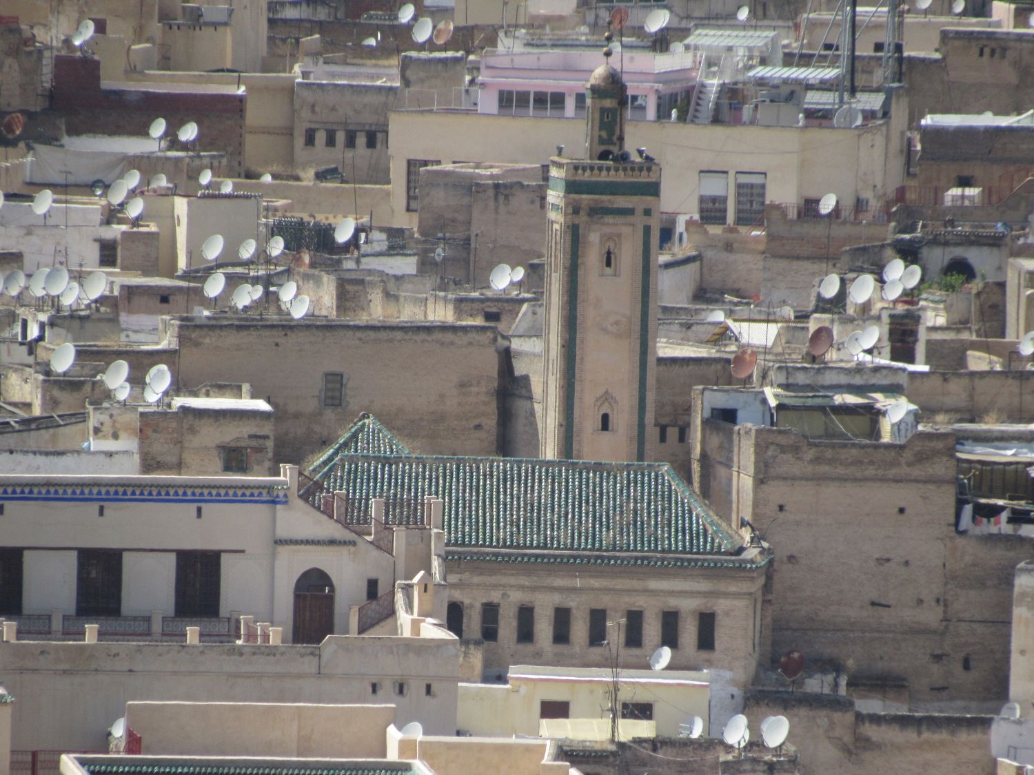 Exterior view, prayer hall and minaret.