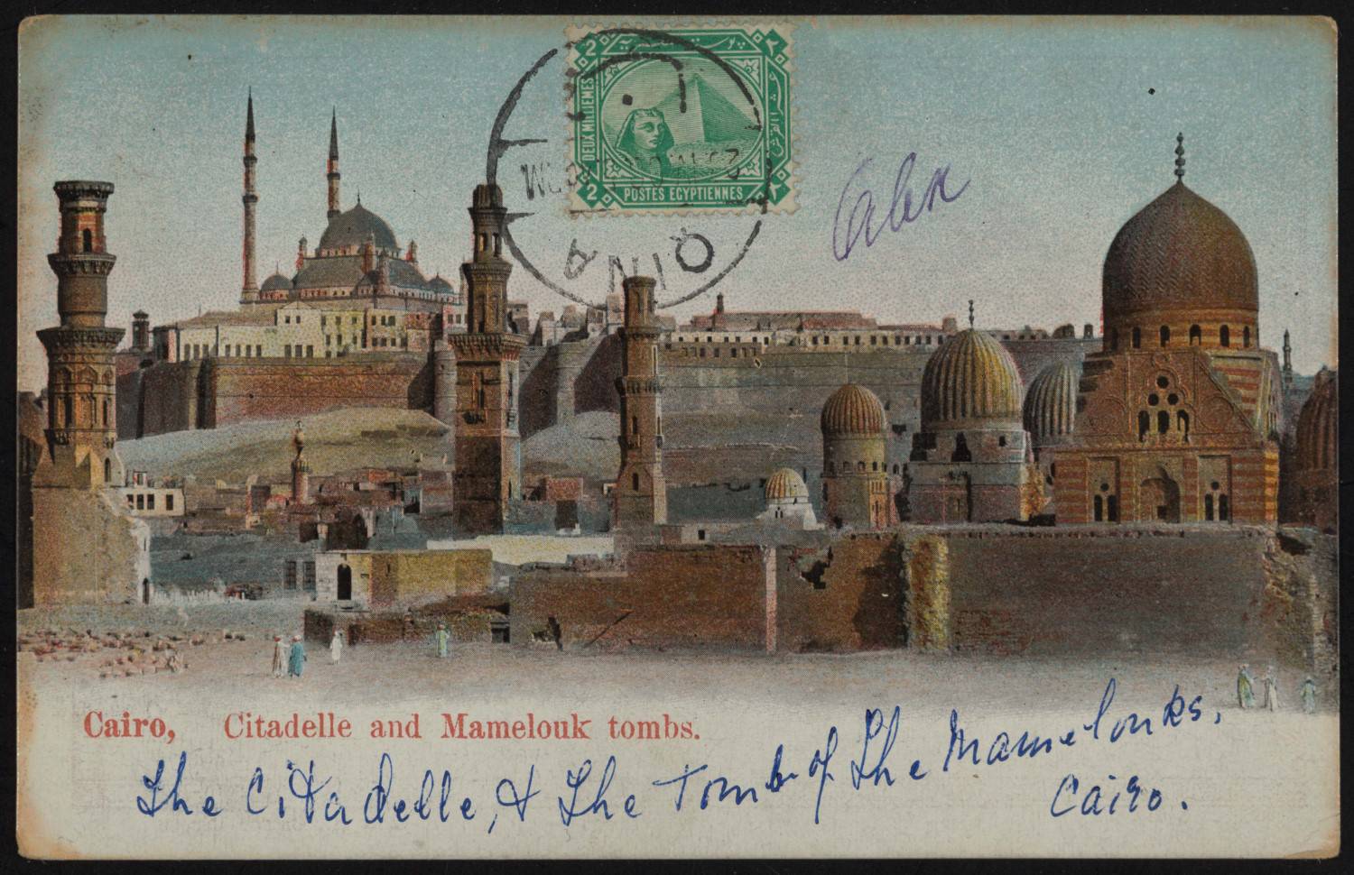 Postcard of citadel and tombs of Mamelouks [Mamluks]