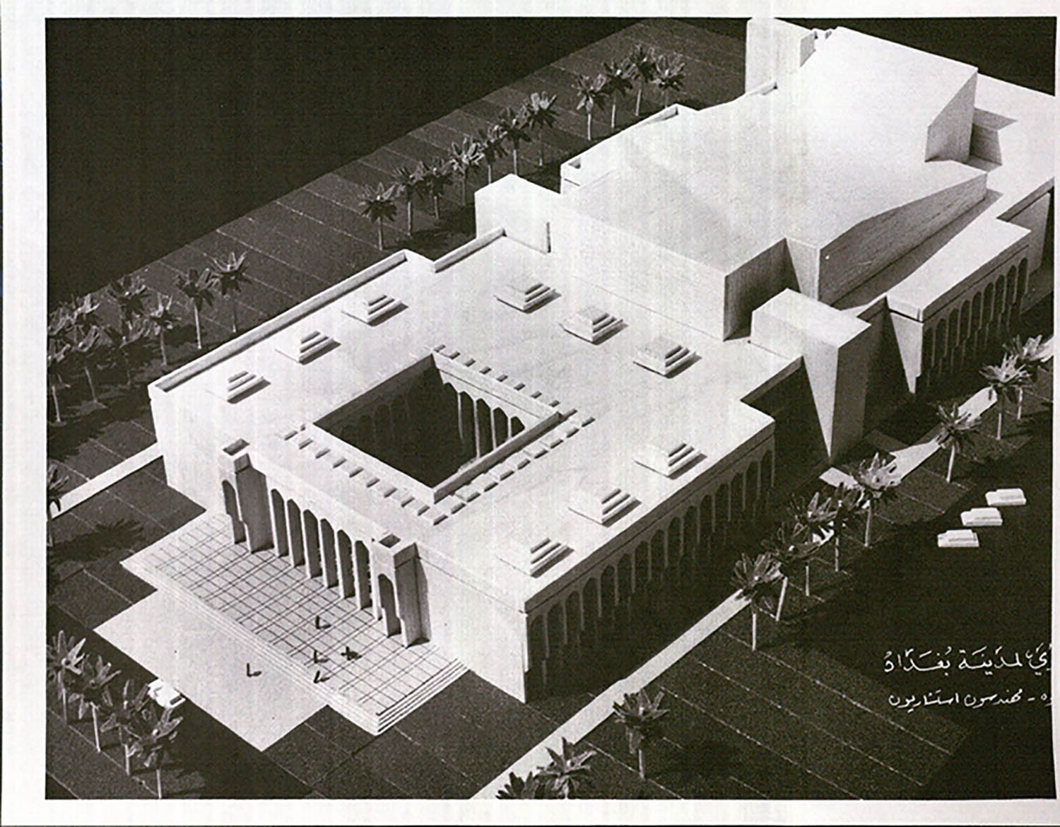 Gulbenkian Foundation - Aerial view of a model constructed for the planning of the Gulbenkian Foundation.