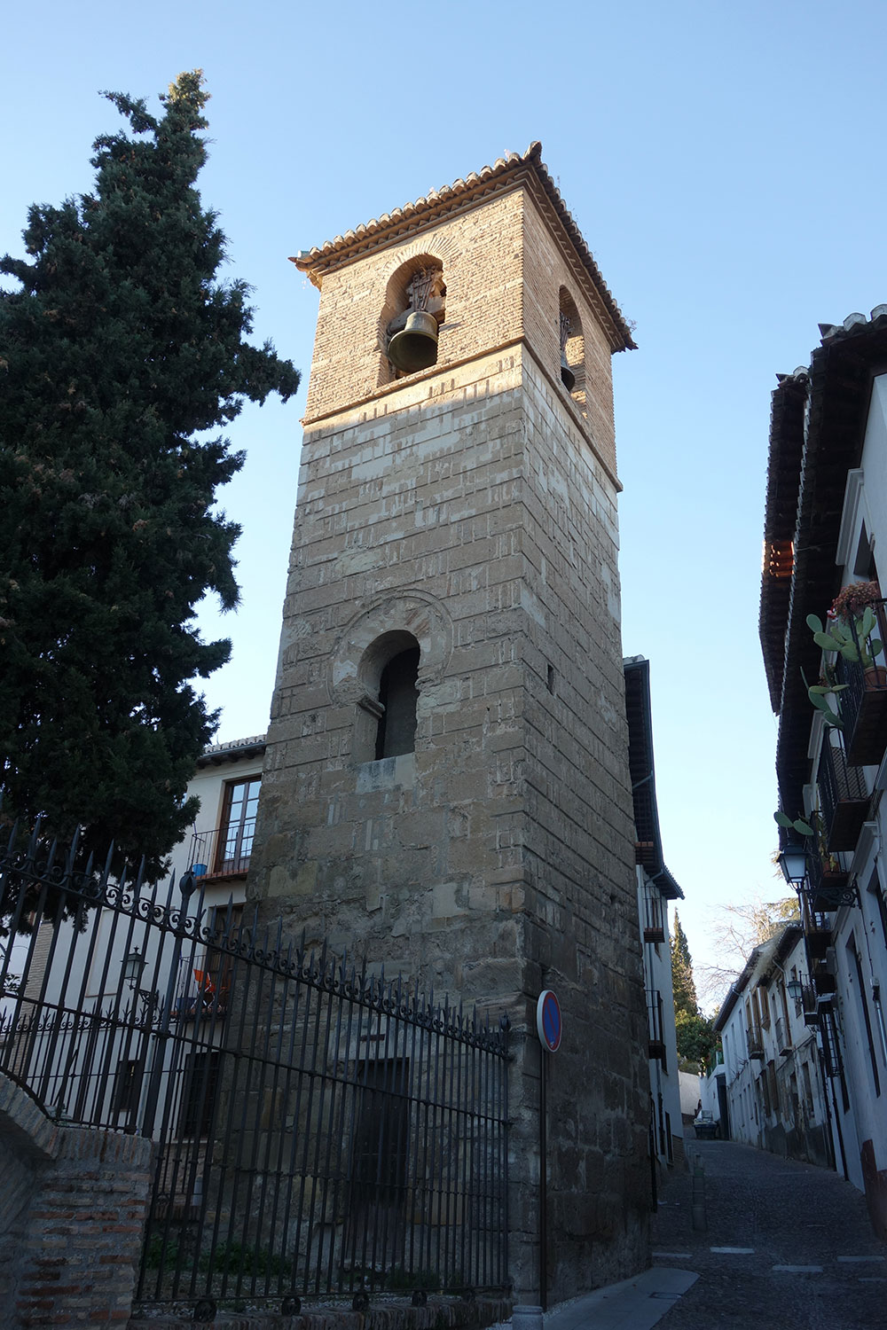 Minaret at Iglesia de San José - <p>Full view from the street clearly showing the original structure and the addition atop it.</p>