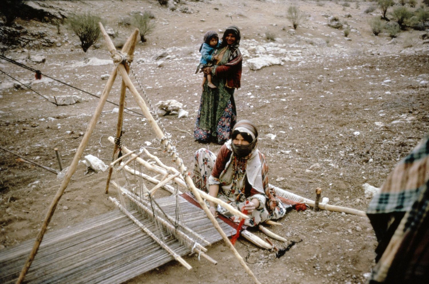 Qashqa'i woman weaving in Buzpar, Iran.