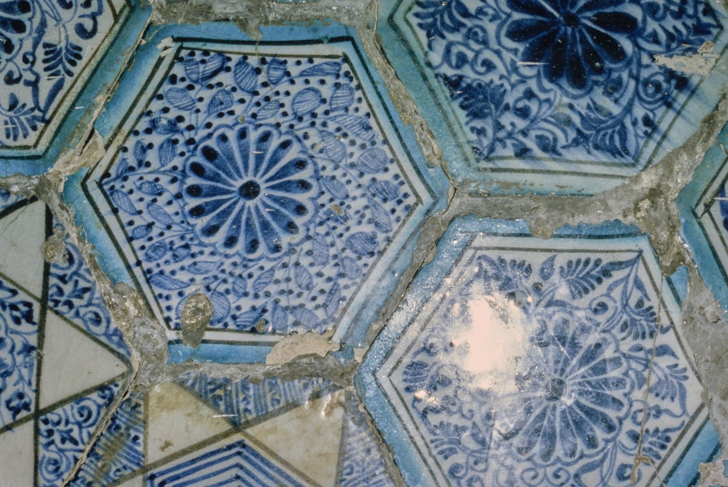 Detail view of tile revetment.