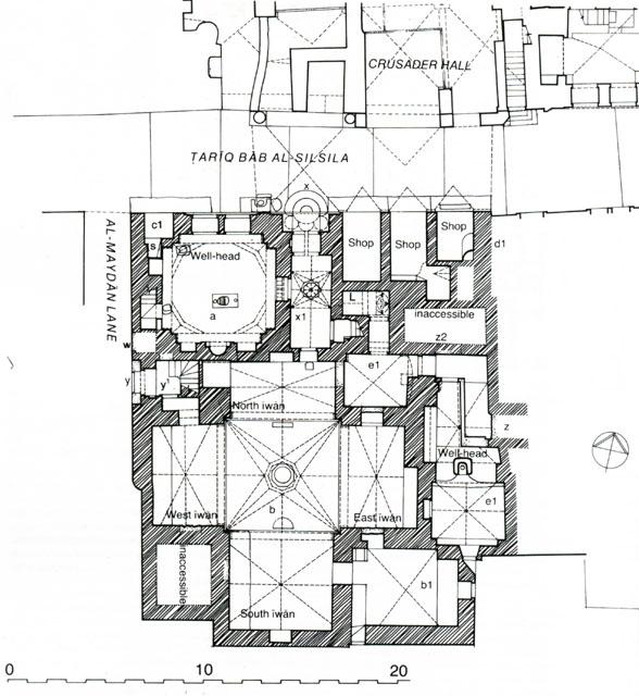 Ground floor plan of the madrasa and mausoleum of Amir Tashtamur al-'Ala'i