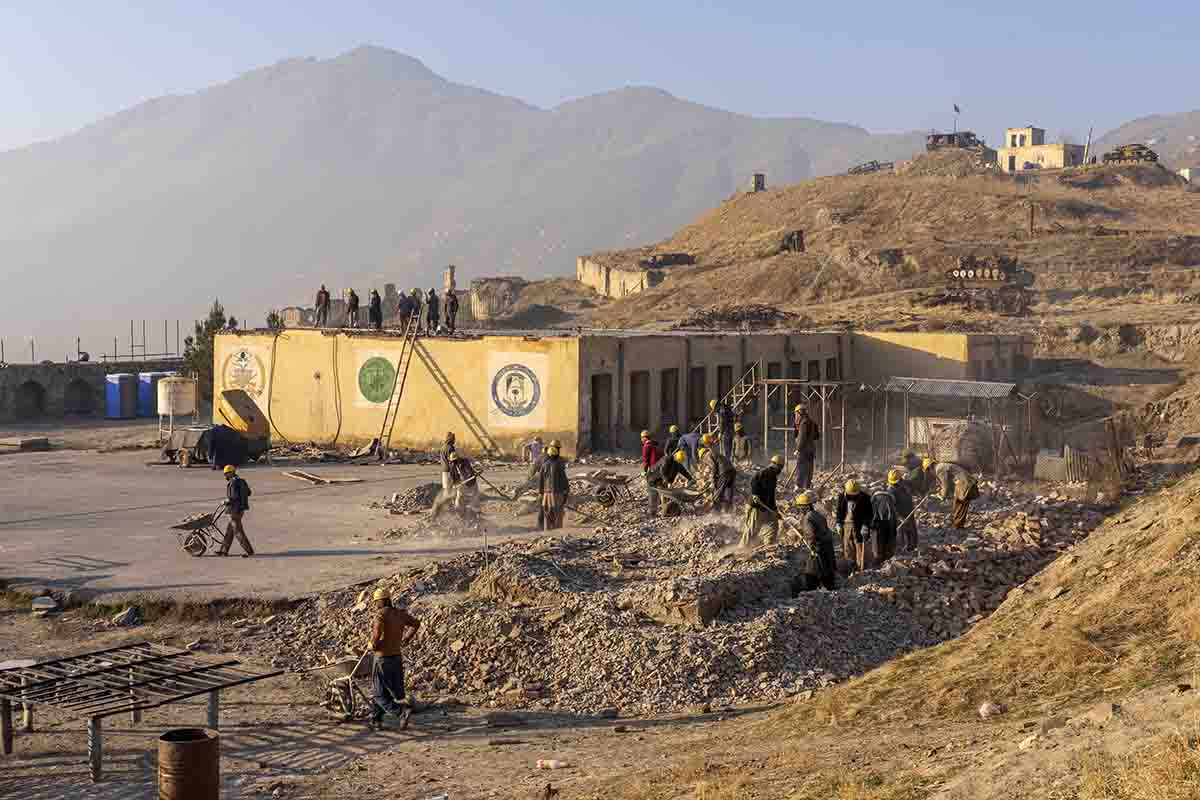 Demolition of structures installed by the Afghan military preceded the start of consolidation efforts