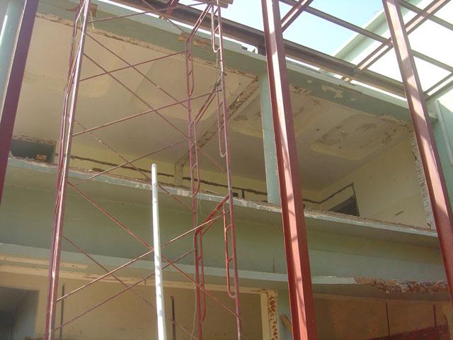 Steel structure for the extended part on the north side of the building in the main banking hall