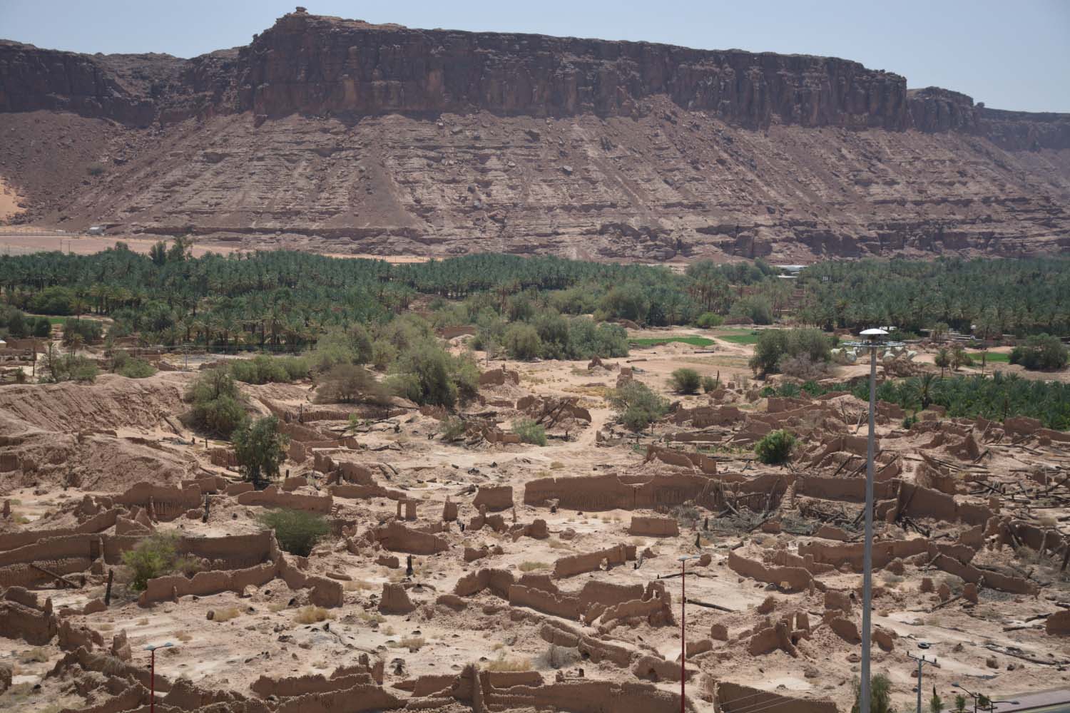 al-Ula - Elevated view of the town toward a plateau