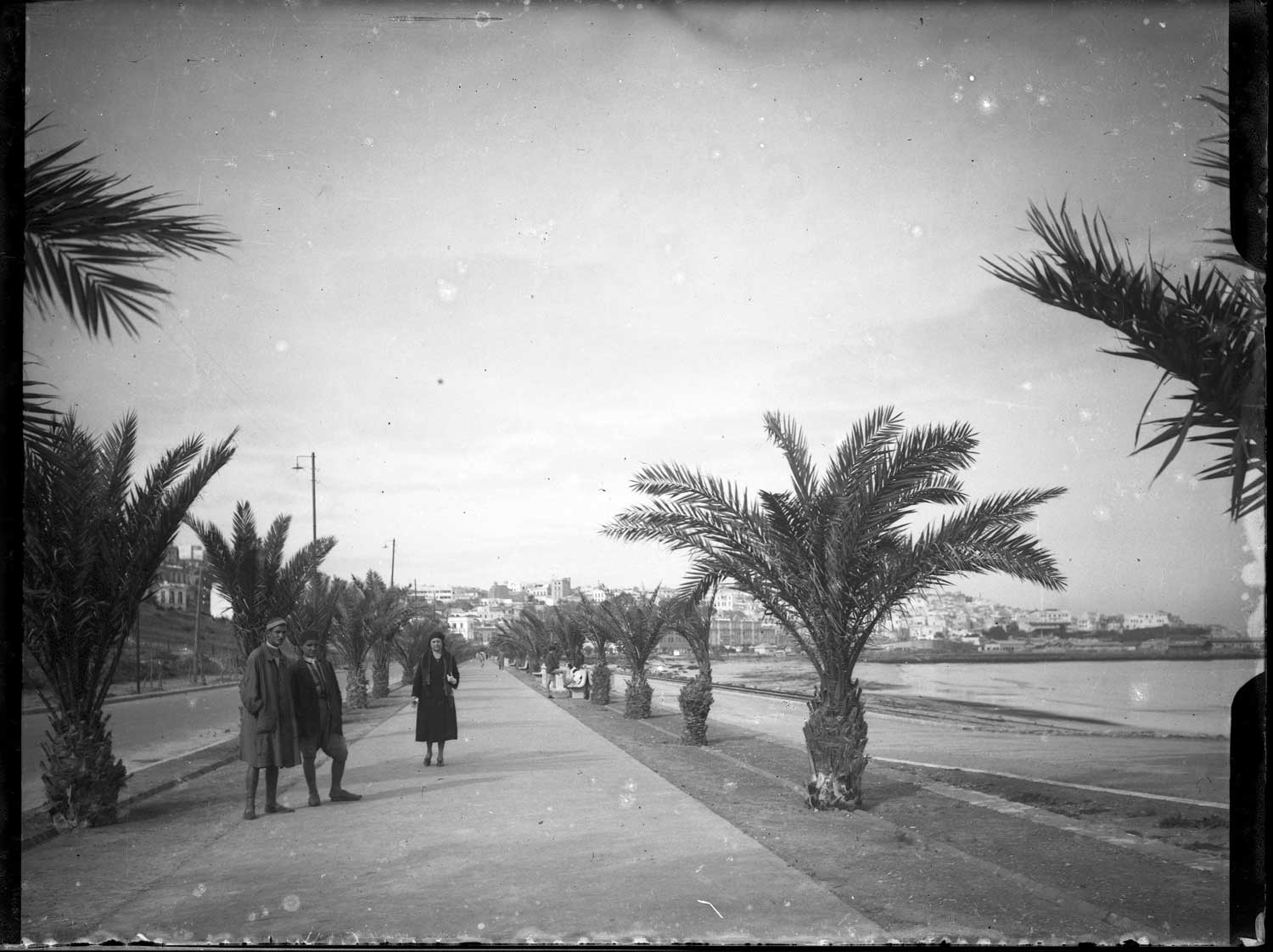 View of the beachfront boulevard toward the medina
