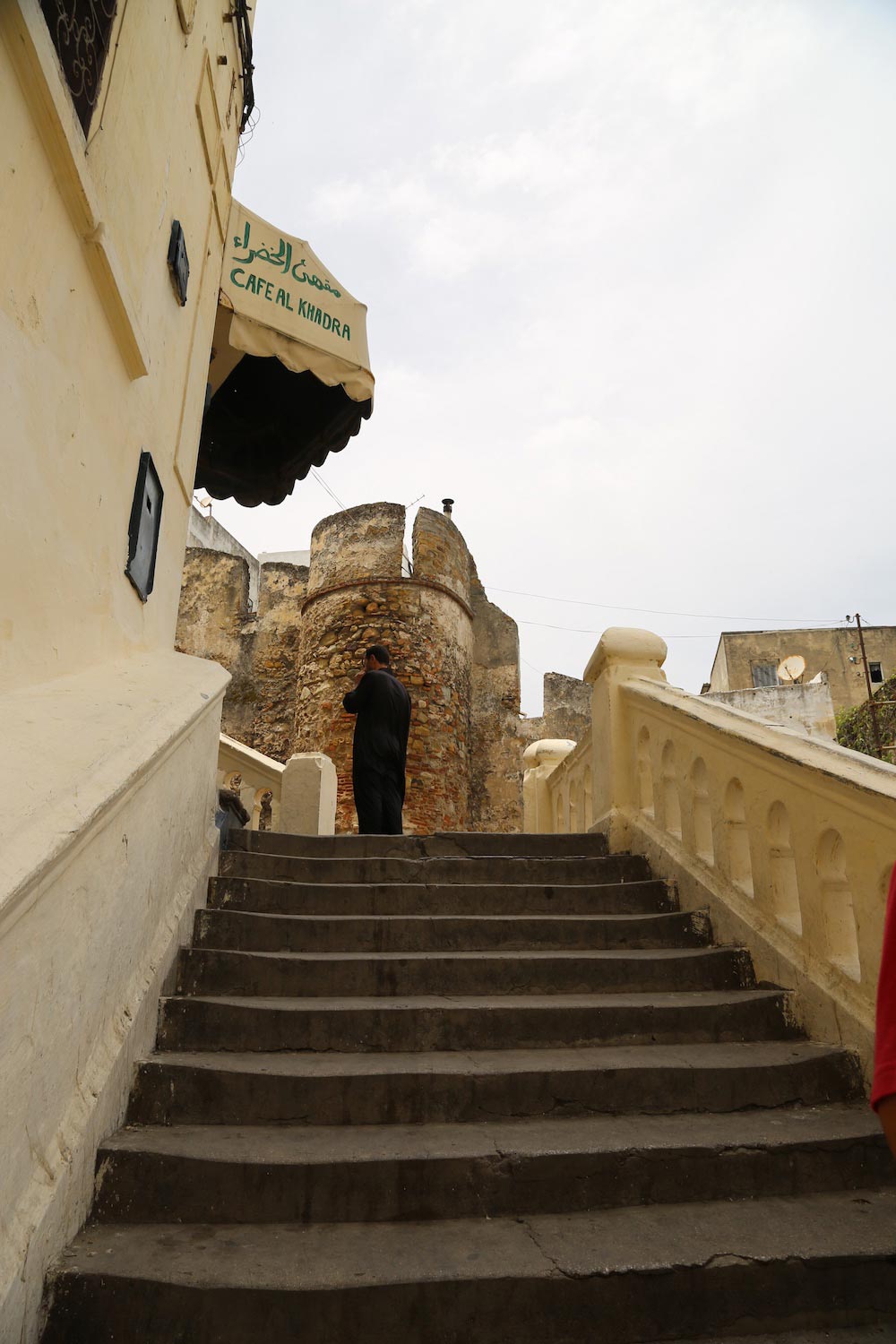 View up the stairs into the medina