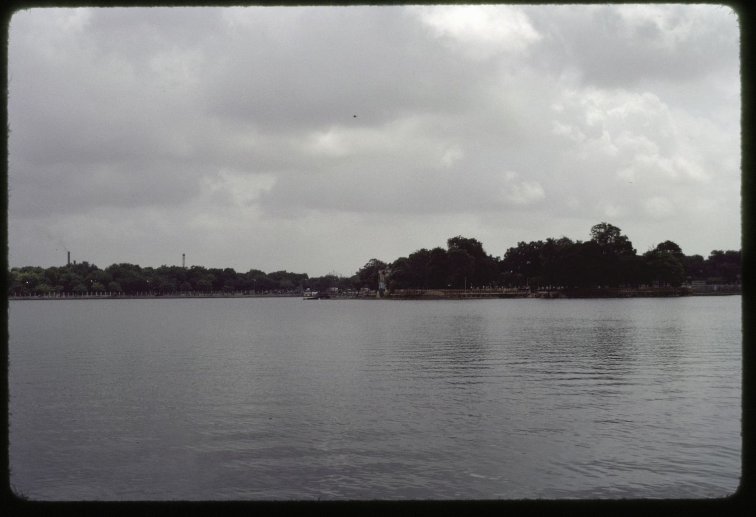 General view across lake toward island.