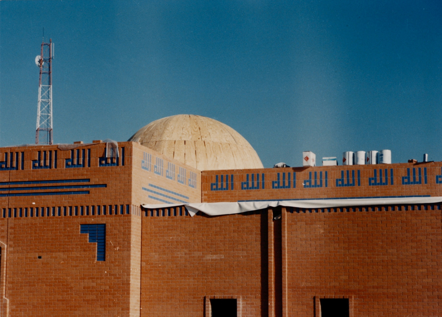 Detail of roofline, with dome under construction