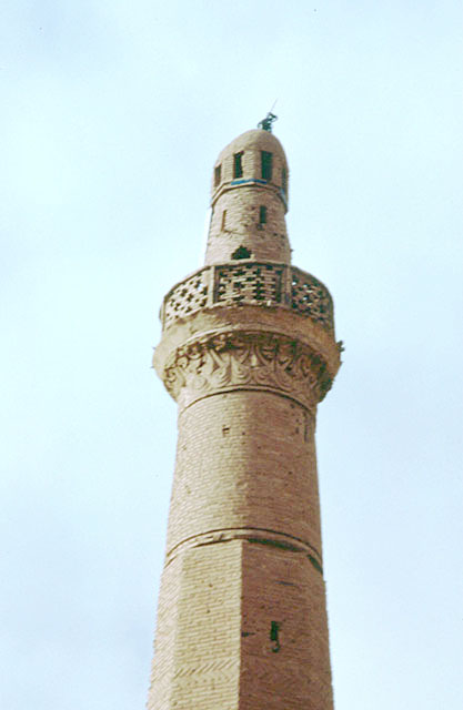 View of minaret, upper section
