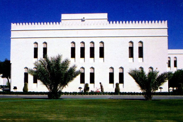 Muscat Old Town Rehabilitation - Exterior view of white-washed façade