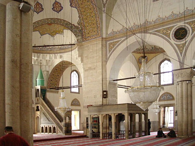 Interior view, looking southwest towards the imam's platform and minbar