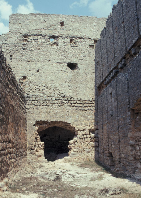 Lower exterior section of the wall