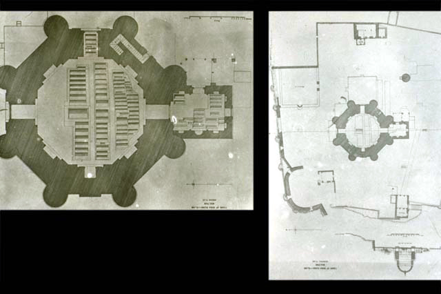 Ground floor plan (left) and site plan (right)