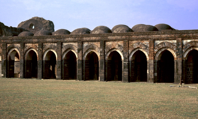 North wing of the prayer hall with the few remaining domed bays
