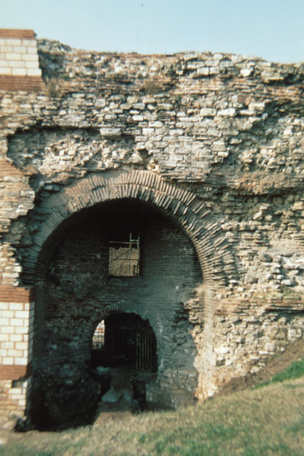 Exterior view showing dilapidated façade