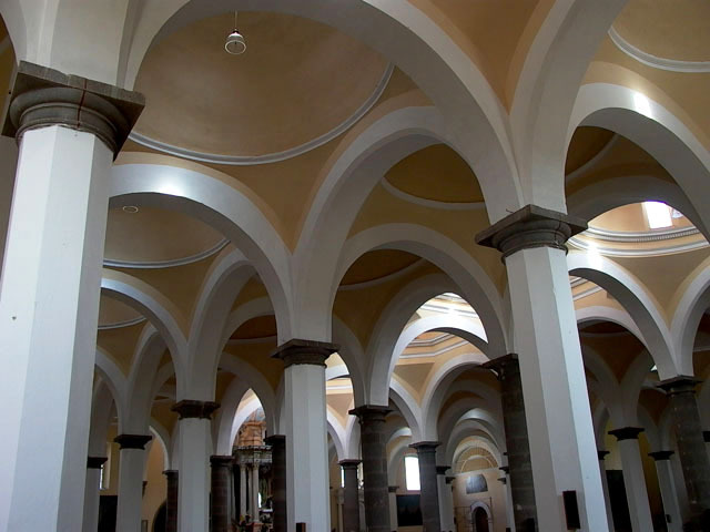 Interior view showing the domed vaults