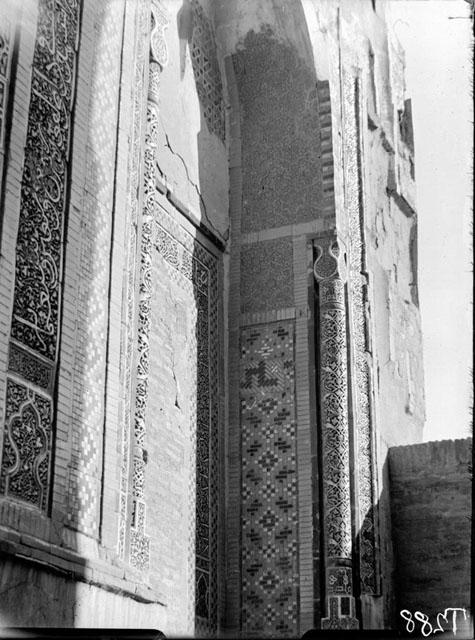 View of the entry portal from the northeast, within the Shah-i Zindeh corridor