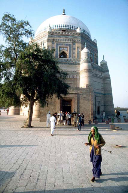 Exterior view from south, showing main entrance to mausoleum