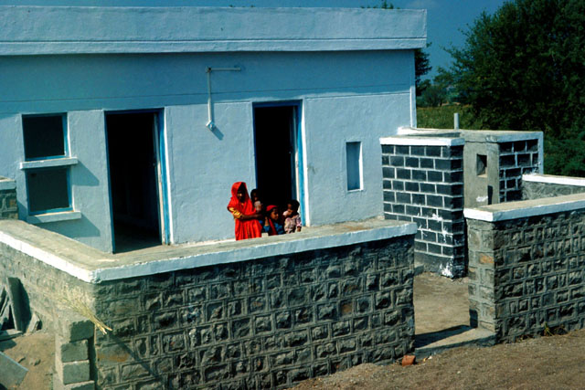 Earthquake Rehabilitation Centres - Exterior view showing wall and façade
