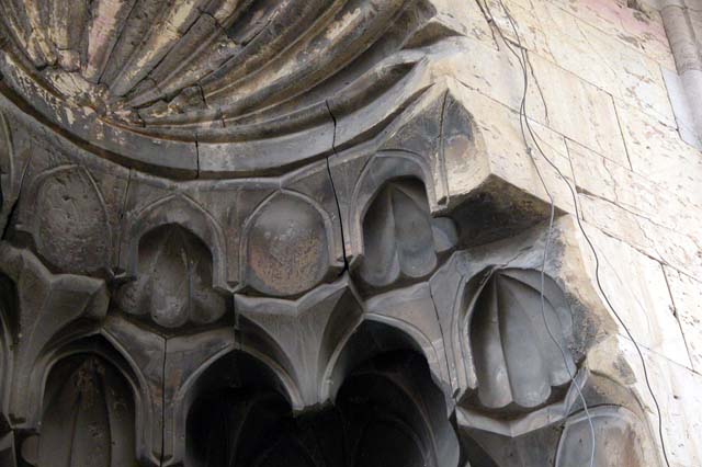 Detail of the muqarnas semi-dome crowning portal