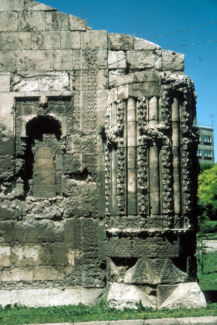Exterior detail, showing buttress at the northern end of the eastern (main) elevation