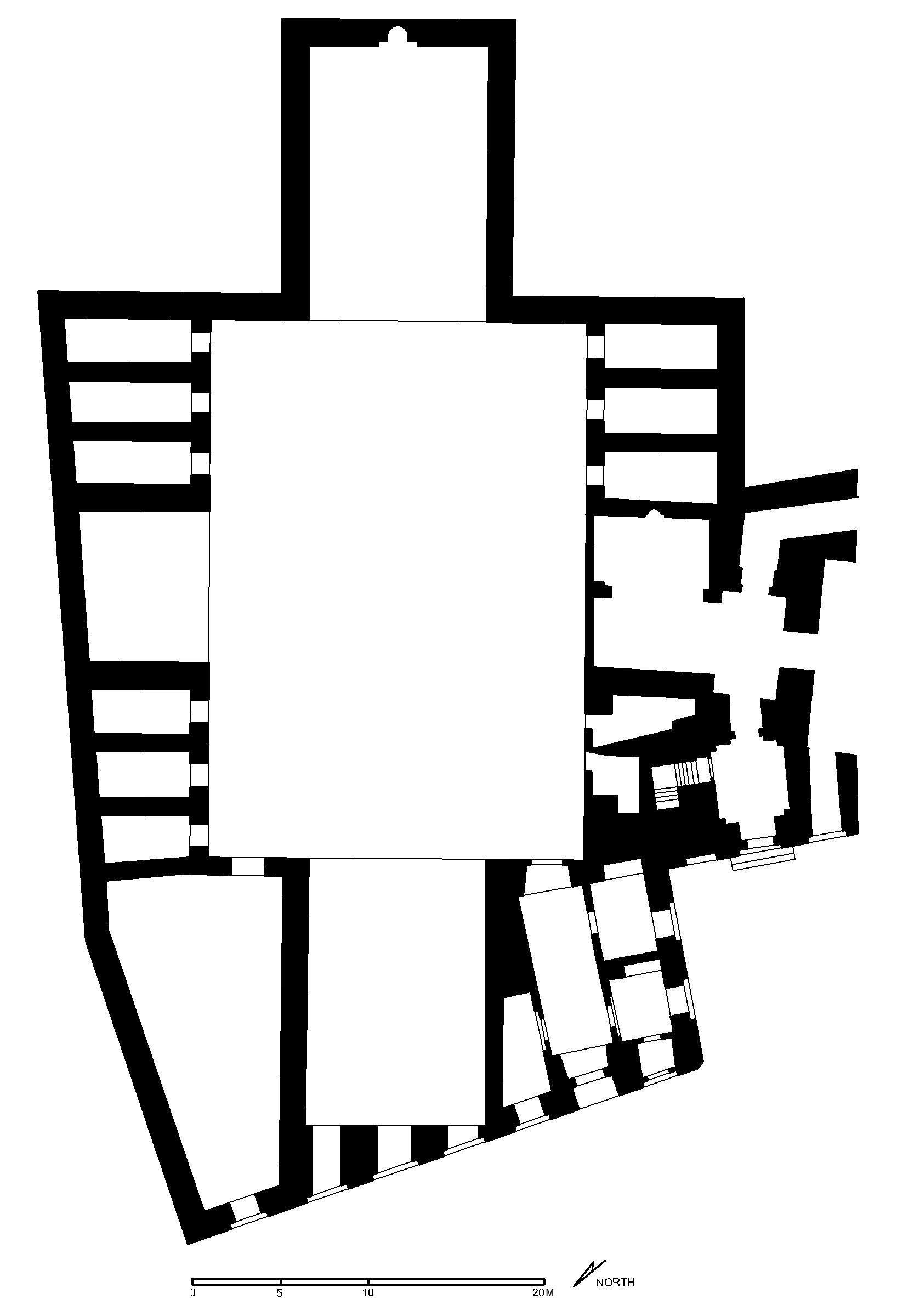 Madrasa al-Sultan al-Zahir Baybars - Reconstituted floor plan of madrasa (after Meinecke) in AutoCAD 2000 format. Click the download button to download a zipped file containing the .dwg file.