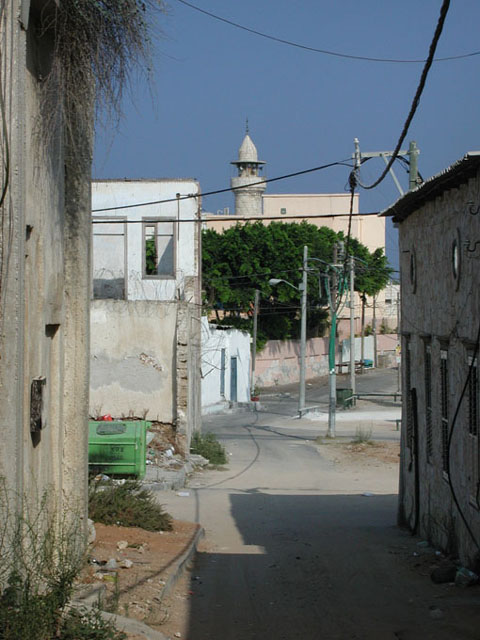 View of minaret as seen from the Ajami neighborhood, from the east