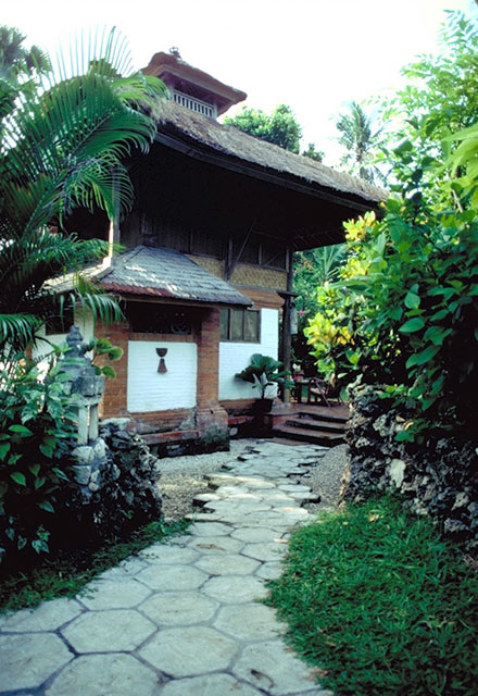 Entrace of a two-storey bungalow