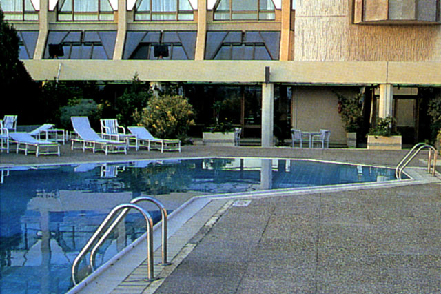 Exterior detail of poolside