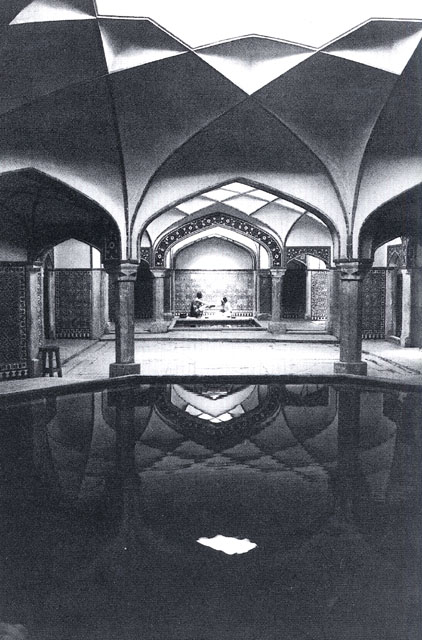 Interior view of the baths, hot room