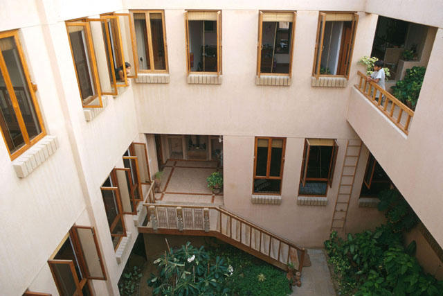 Omar House - View from second story into open central courtyard