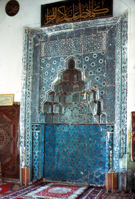 Turquoise tiles of the mihrab