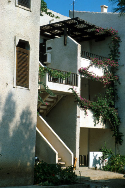 Exterior view showing planted stair case
