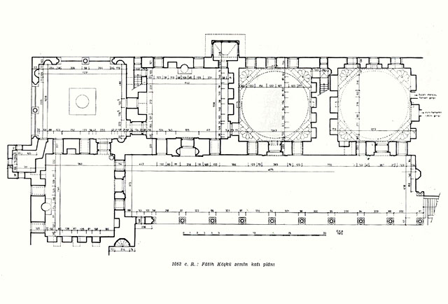 Ground floor plan of the Kiosk of Mehmed II, known as the Inner Treasury (Iç Hazine)