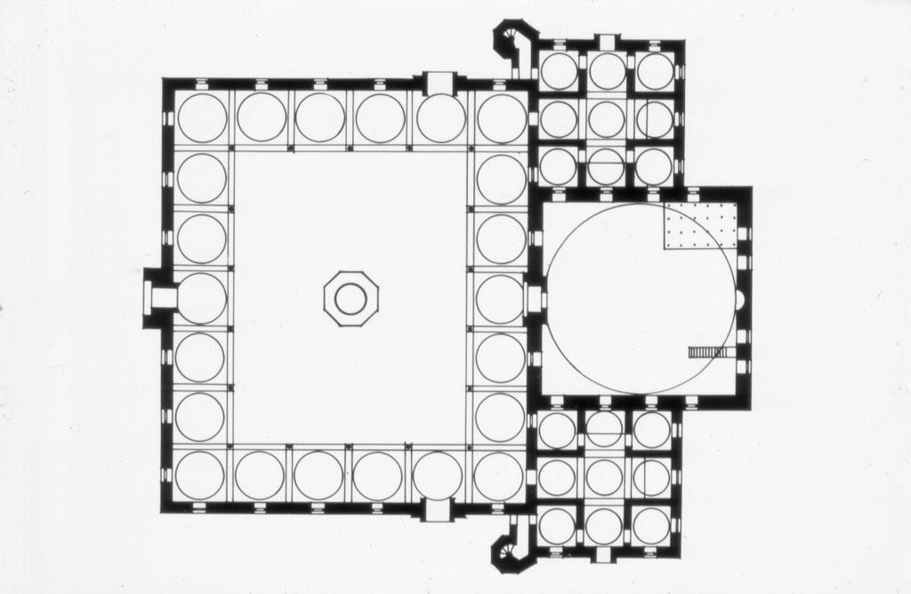 Floor plan of mosque (after Kuran)