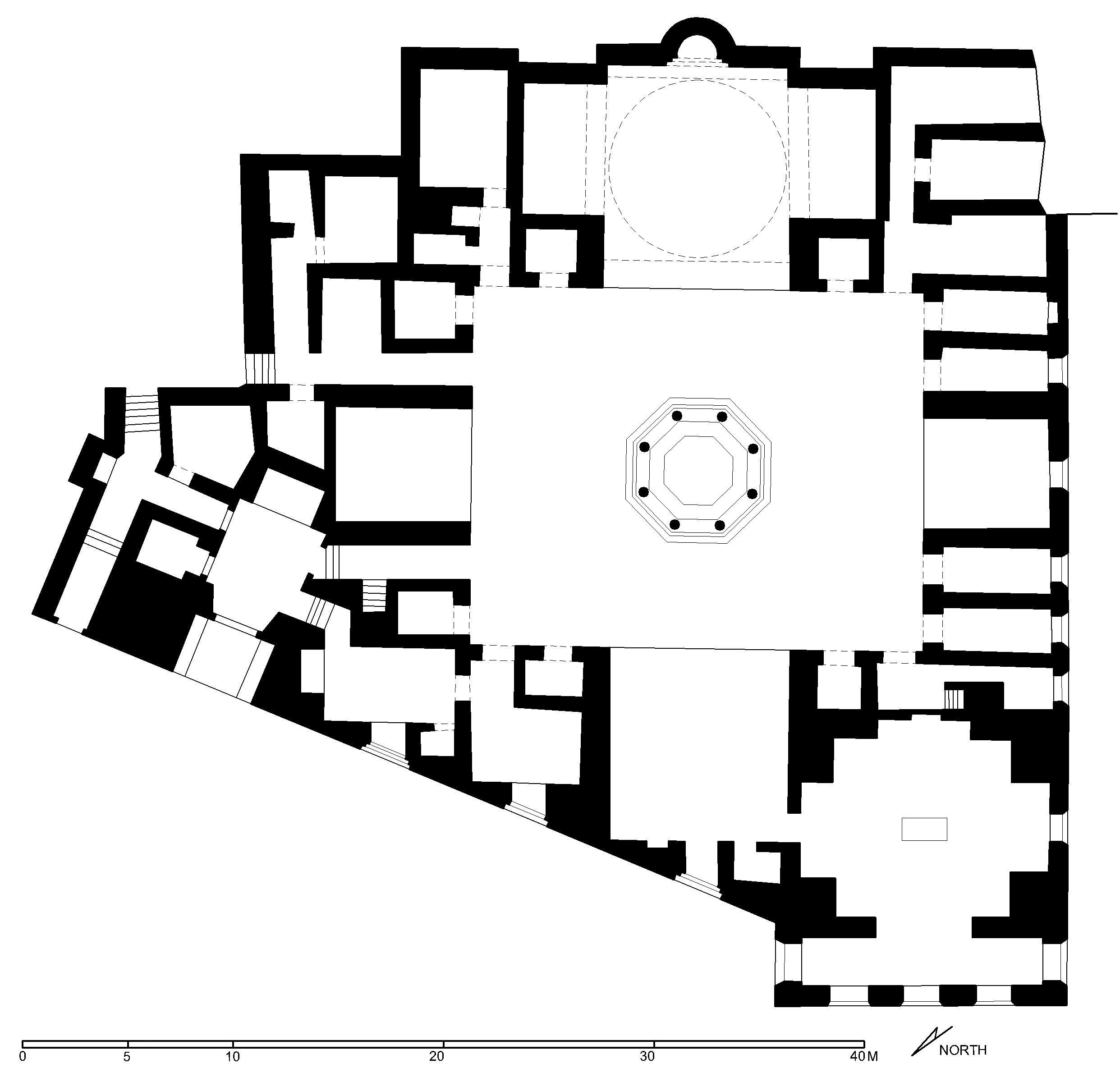 Madrasa Sarghatmish - Floor plan of funerary complex (after Meinecke) in AutoCAD 2000 format. Click the download button to download a zipped file containing the .dwg file. 
