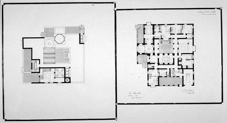 Design drawing: Ground floor, first floor plans, 2nd house