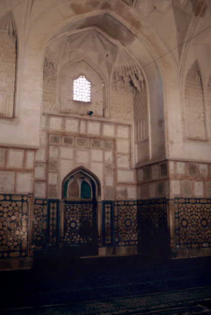Interior view of the western wall with the mihrab